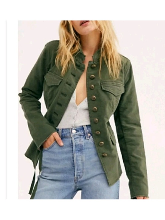Free People Jackets & Blazers - Free People Olive Green Ella Sergeant Jacket